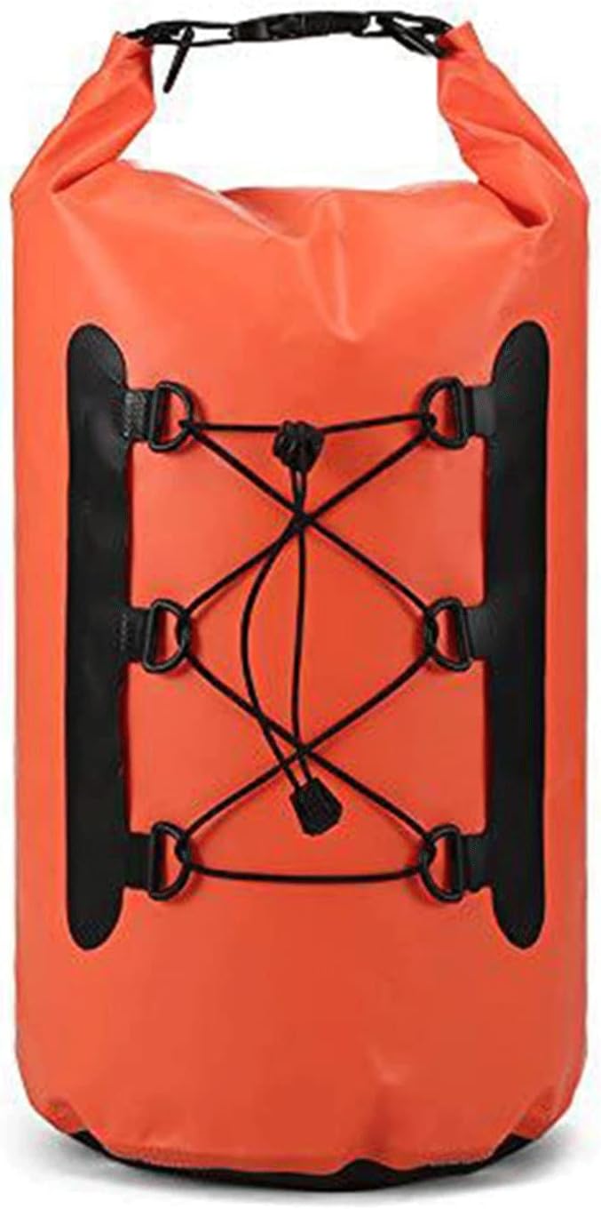 Waterproof Dry Bag Waterproof Beach Bags Lightweight Dry Storage Bag Backpack with Clip Net Waterproof Bag for Kayaking (Color : Orange)