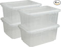 CX 4-Pack 60 Qt Heavy Duty Clear Storage Container with Snap-Tight Lid Stackable Storage Bins Made in USA (15 Gallon 17.2 D x 25.7 W x 12 H)