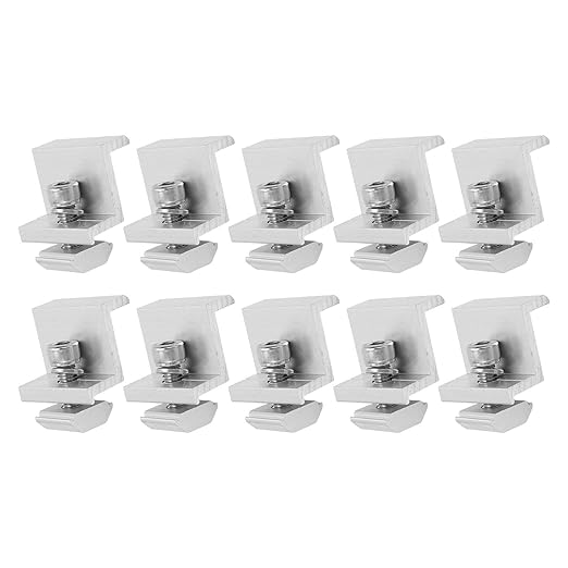 Solar Panel Z Bracket Mounting Clamps 10 Pack Aluminum Alloy 40mm PV Panel Pressing Block for Rooftop RV Trailer Installation