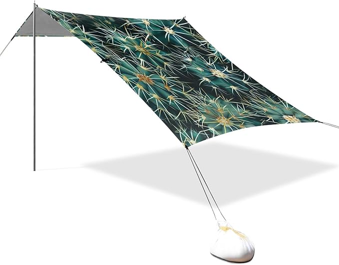 ALAZA Thorn Cactus Beach Tent Sun Shelter Portable Canopy Sunshade for Outdoor Camping Picnics Backyard Fun 10x9 ft
