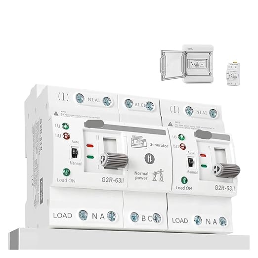 Smart Rail Dual Power Automatic Transfer Switch with Voltage Protection 2P 4P 63A 220V Uninterrupted Power(G2R 2P 63A 220V)