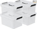 4-Pack 17.5 Quart Plastic Storage Bin Clear Storage Bins Containers Boxes with Lid and Handle