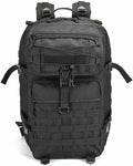 45L Military Tactical Backpack Large Army 3 Day Assault Pack Molle Army Bag Rucksack Hiking Treeking (Black)