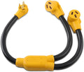 maXpeedingrods 50 Amp Y Splitter NEMA 10-50P to 2X 10-50R 3-Prong 250V Range Cord Adapter for Welder EV Charger Dryer RV STW 6 AWG 3 Feet