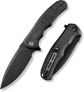 CIVIVI Folding Pocket Knife- Praxis Flipper Liner Lock Knife 3.75 Black Stonewashed Blade with Micarta Handles Reversible Clip for Everyday Carry Outdoor Use C803G