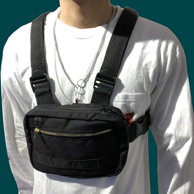 Croogo Tactical Chest Bag Chest Pocket Tactical Bag Pouch Multipurpose Sport Backpack Front Pack Rig Bag Harness Chest Pack