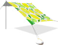 Beach Canopy with Windproof Ropes &amp Sandbags Beach Tent Sun Shade Sun Shelter for Camping Trips Fishing Backyard Fun or Picnics Lemon