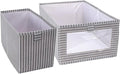 2pcs Foldable Cloth Storage Bins for Wardrobe Organization Grey Clothes Toys Quilts and More
