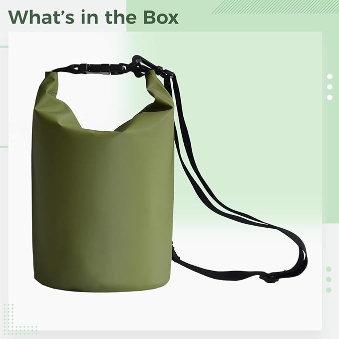 15L (529.1Oz) PVC Dry Backpack Waterproof Bag for Outdoor Activities Adjustable Straps with Roll-Top Design Compact and