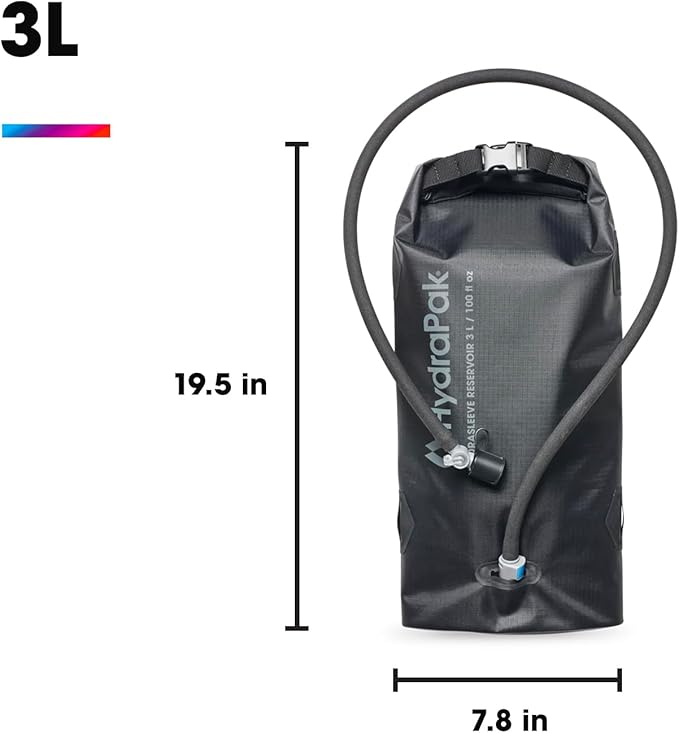 Hydrapak HydraSleeve - Insulated Sleeve with Shape-Shift Low-Profile Water Bladder/Reservoir for Hydration Backpacks 3-Liter (100 oz.) High Flow Bite Valve Safe &amp Reliable