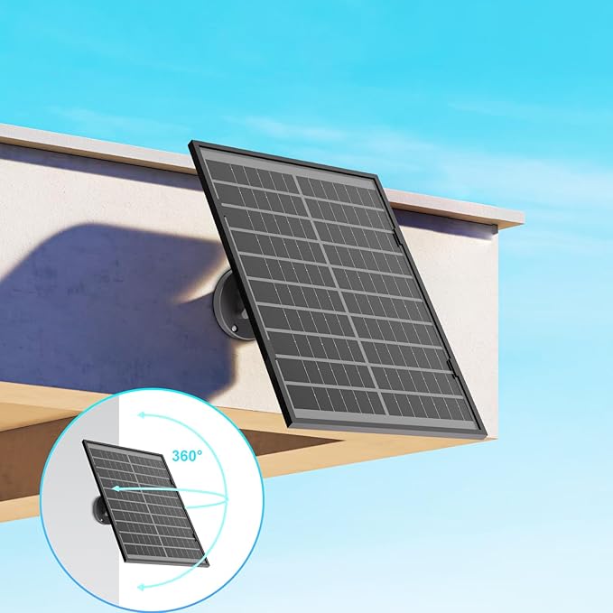 10W Solar Panel for All-New Blink Outdoor 4 /(3rd Gen) Floodlight Camera16.5Ft/5m Weatherproof Cable Power Your Blink Floodlight Camera Continuously (Floodlight &amp Cam NOT Included)
