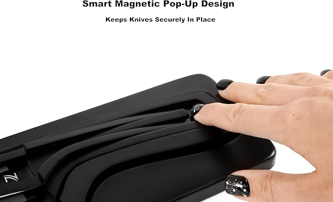 NestKnife Magnetic Knife Set - VG10 High Carbon Stainless Steel Chef Knife Set with Patented Space-Saving Nesting Design &amp Magnetic Holder - 4 Piece Razor Sharp Professional Knife Set For Kitchen