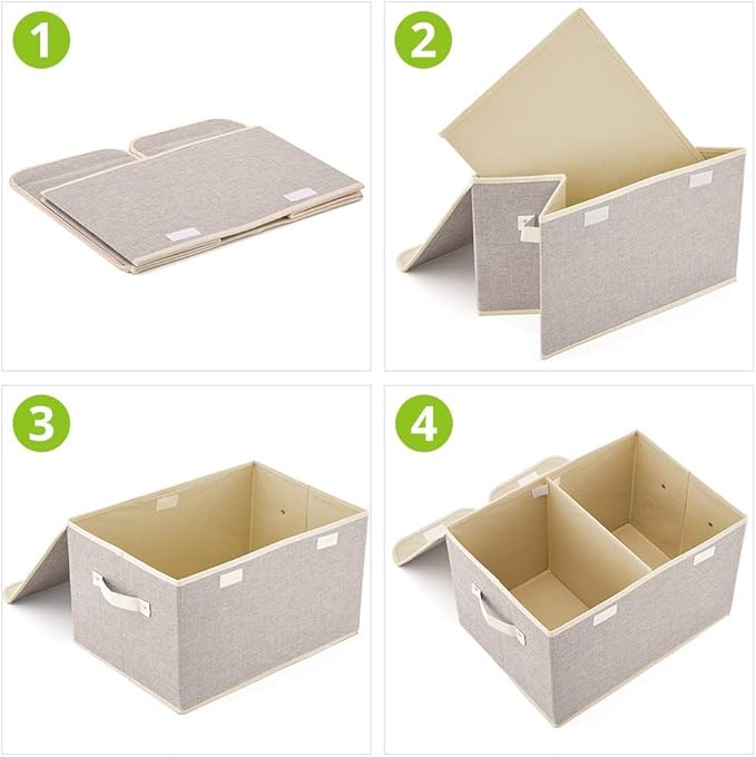 Dog toy box with lid dog storage organizer perfect basket for dog toys living room playroom closet home organization and storage - LightGray