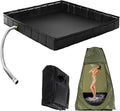 Portable Shower Base 41x41x5 Inch Portable Shower Pan with Drain Pipe &amp Clamp Foldable PVC Base for Camping Travel Outdoor Outdoor Camping