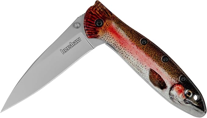 Kershaw Leek BlackWash Pocket Knife (1660BLKW) 3 Sandvik 14C28N Steel Blade 410 Stainless Steel Handle BlackWash Finish SpeedSafe Assisted Open Frame and Tip Locks Reversible Pocketclip 3 OZ