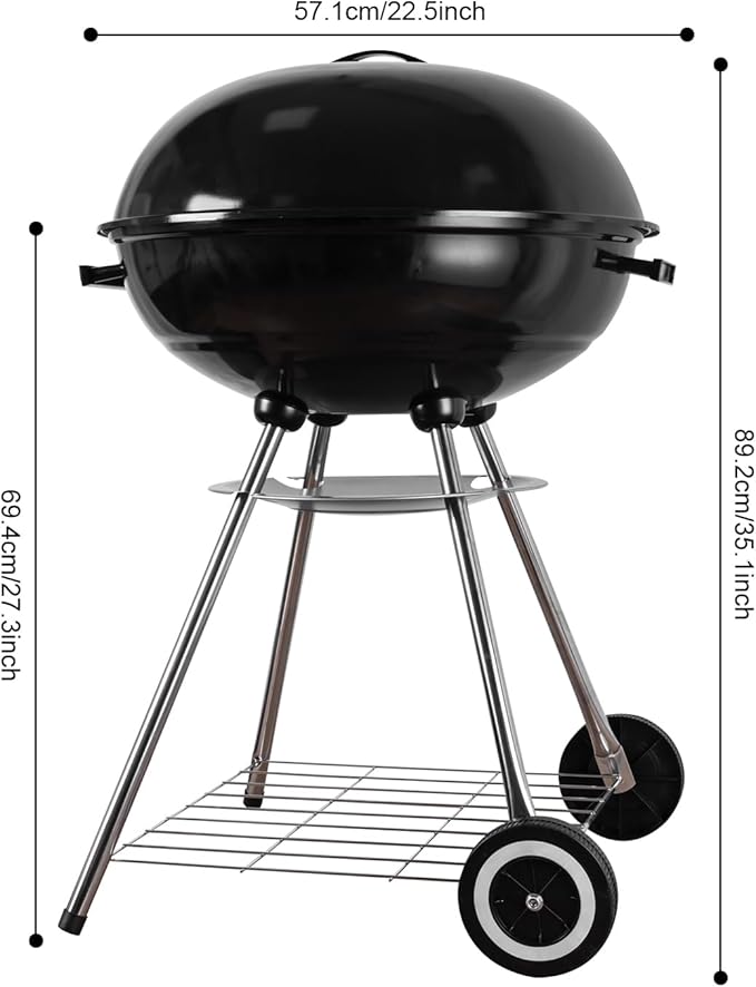 The Charcoal Grill: 22inch Portable Charcoal with Barbecue Set Barbecue Grill for outdoor camping dinner(7 tool)