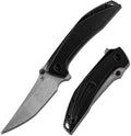 KANSEPT Baku Pocket Folding Knives for Men EDC Camping Folding Knife 3.2'' Damascus Material Outdoor Folding Knives with Black Stonewashed Titanium Handle Everyday Carry K1056A5
