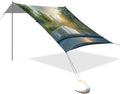 Car Window Outside Rainy Landscape Beach Tent Sun Shelter Set UPF50+ UV Protection 10.5 x 9.19 FT Camping Shade Canopy with Sandbags Sand Anchors Carrying Bag and Others