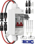 Solar Panel Disconnect Switch 32 Amp 500V DC Miniature Circuit Breaker with Plug-and-Play Connector and IP65 Waterproof Box for Outdoor PV or AC Stystem RV and Solar