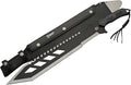 Sierra Zulu Trident Machete - Stainless Steel 24.0 inches Overall Modified Tanto Blade with Saw Tooth Back Edge - Tactical Nylon Sheath with Reversible Wear Strap