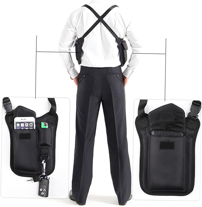 Yardwe Carry Bag for Men Women Nylon Armpit Bag Hidden Underarm Shoulder Pack Anti-Theft Compact Tactical Pouch with Adjustable Strap