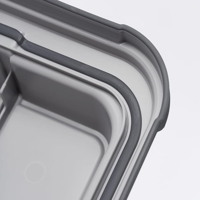 Curver Set of 2 Medium Latch PRO 29QT Heavy Duty Water Resistant Plastic Organization and Storage Box with Extra Capacity Latching Lid Transparent Grey