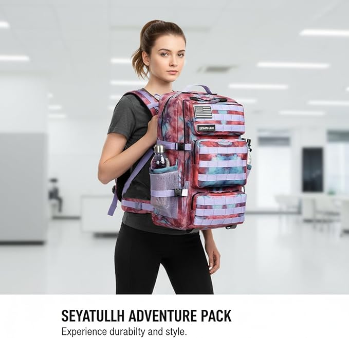 Military Tactical Backpack 55L for Men &amp Women Bug Out Bag Assault pack Molle Daypack Hiking Trekking Rucksack (Nebula camouflage)