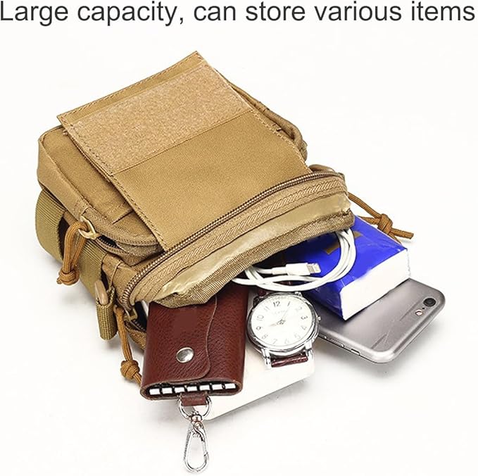 Small Canvas Messenger Bag Tactical Shoulder Bag Crossbody Casual Pack Waist Pack (ACU)