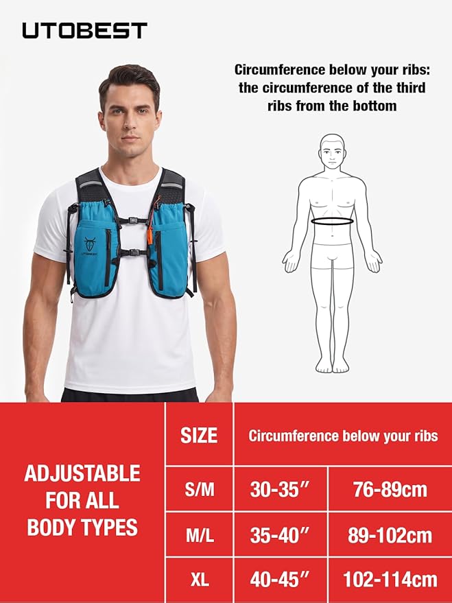 UTOBEST 10L Running Hydration Vest with 2L Bladder – Lightweight Trail Running Vest for Women &amp Men Adjustable Marathon Backpack for Running