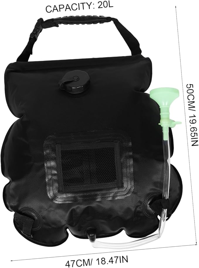 GANAZONO Portable Solar Shower Bag with Removable Hose and Switchable Shower for Outdoor Activities Camping Hiking and Beach Use Lightweight and Easy to Carry