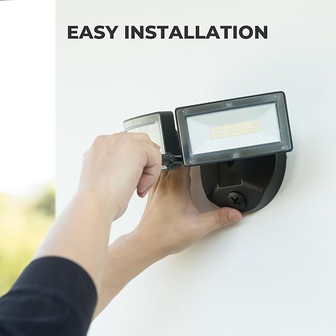 LED Flood Lights Outdoor 38W 4000LM 5000K Daylight IP65 Waterproof Security Lights with 2 Adjustable Heads Exterior Wall Light for House Garage Yard (Black)