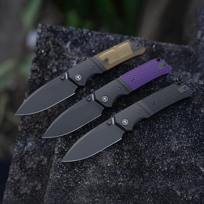XUN125-BGS 3.27 Folding Pocket Knife for Man 14C28N Steel Satin Blade with Reversible Clip for EDC &amp Outdoor Camping