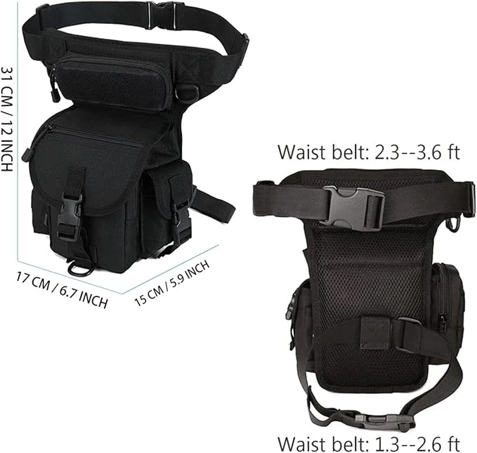 Tactical Drop Leg Bag Tool Fanny Thigh Pack Leg Rig Military Motorcycle Camera Utility Pouch(Jungle Digital)