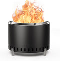 Florise 27 Inch Smokeless Fire Pit Outdoor Portable Firepit with Waterproof Cover &amp Poker Stainless Steel Wood Burning Fireplace for OutsidePatio Camping BonfireBlack