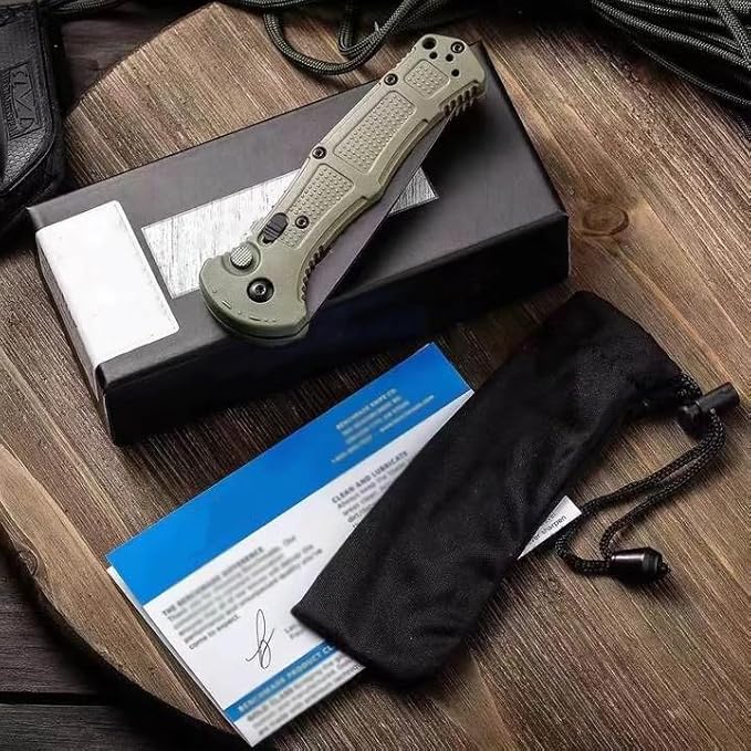Outdoor Self Defense Pocket Knife 9070 Pocket Folding Knife D2 Steel Blade Non-Slip Fiberglass Handle EDC Multi-Functional Sharp Tactical Knife for Outdoor Tactical Survival and EDC
