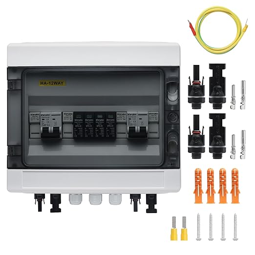 PV Solar Combiner Box25A 500V Junction Box IP65 Waterproof 2 String 2 in 2 Out PV Combiner Box for Solar Panel