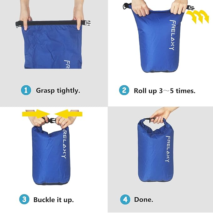 Frelaxy Dry Bag 3-Pack/5-Pack Ultralight Dry Sack Outdoor Bags Keep Gear Dry for Hiking Backpacking Kayaking Camping Swimming Boating