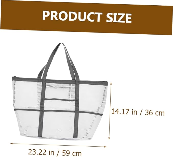 DOITOOL 2pcs Tote Handle Mesh Toy Use Bag Beach Organizer for Organizers Shower Basket Outdoor with Whitex4pcs 59x36cmx4pcs