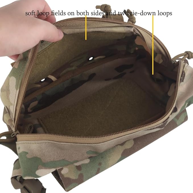Large Multi-Purpose Drop Pouch Universal Tactical Fanny Pack Vest Hook and Loop EDC Admin Wait Bag