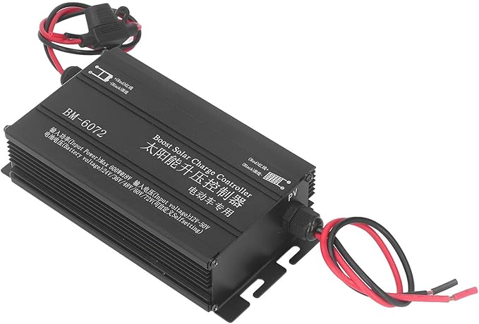 600W MPPT Boost Solar Charge Controller 12V 50V Input LCD Display Step Up Solar Charging Controller 24V 36V 48V 60V 72V Battery Charger for Electric Vehicles and Solar System Kits