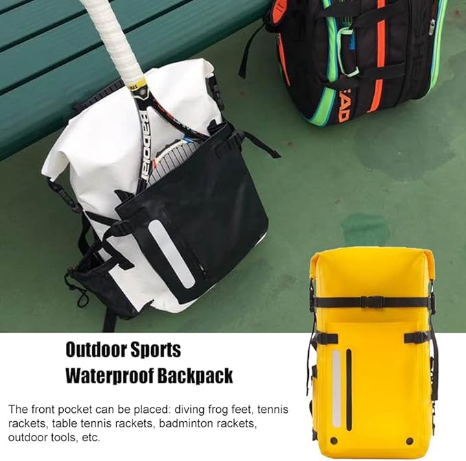 LANGWEI Waterproof Dry Bag Backpack 30L Diving Equipment Dry and Wet Separation Bag Float Roll Top Waterproof Duffel for Swim Beach Kayaking Boating Rafting