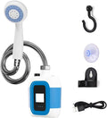 Portable Shower for Camping [Long-Lasting] 2000mAh Rechargeable Camping Shower with Intelligent LED Display IPX7 Waterproof Outdoor Camp Pump for Hiking Travel Car Pet