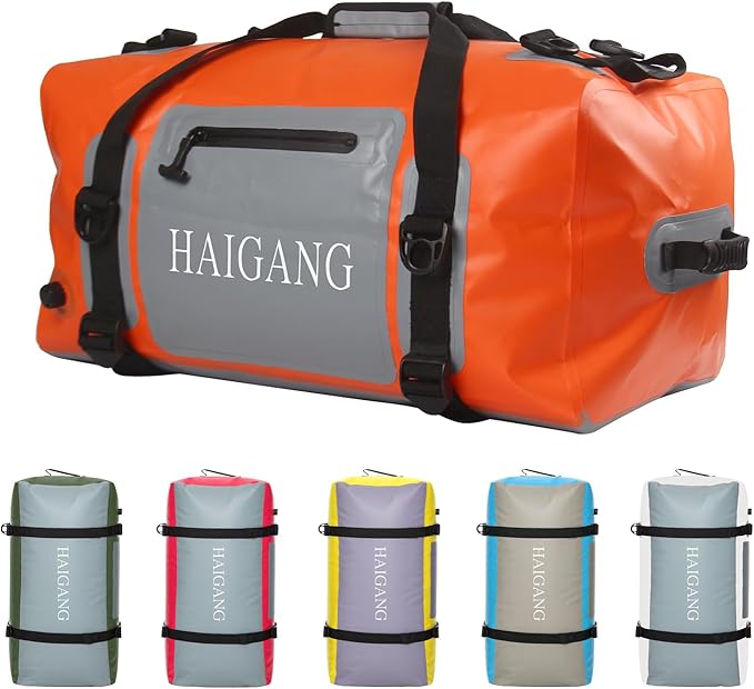 110L Waterproof Duffel Bag Travel Dry Bag Large Capacity Adjustable Thickened Straps and Handles Zip Closure Air Valve Fully Waterproof Perfect for Boating Rafting Motorcycle Kayaking