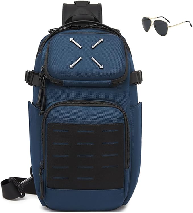 Military Tactical Sling BackpackDurable Crossbody Shoulder Bag for MenOutdoor Hiking Travel &amp Everyday Carry (blue)