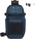 Military Tactical Sling BackpackDurable Crossbody Shoulder Bag for MenOutdoor Hiking Travel &amp Everyday Carry (blue)