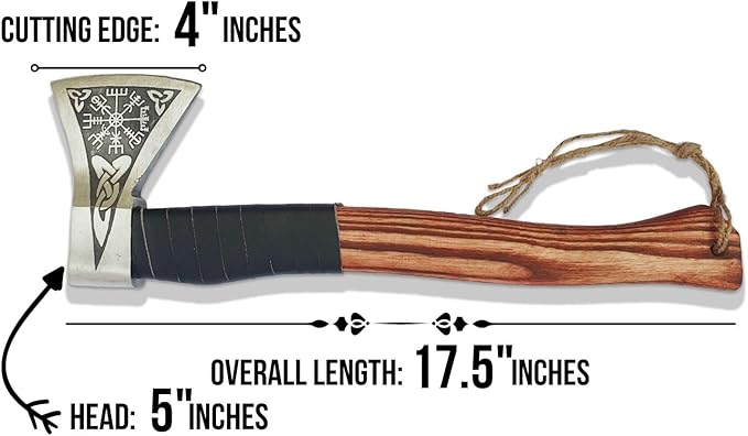 Hatchet Axe Handmade Carbon Steel Viking Axe Real Bearded Hatchet Blade Camping Hatchet Axe Bearded Axe with Wooden Handle Viking Throwing Axe Vikings Hatchet with SheathViking Gifts for Men