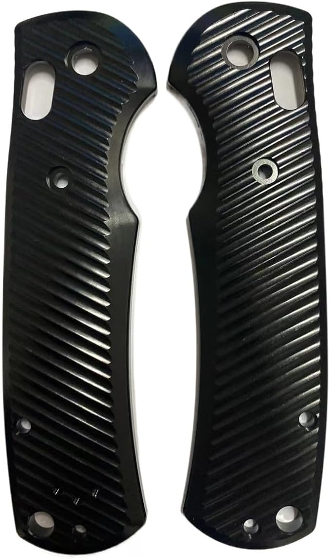 1 Pair Custom Anodized Aluminum Alloy Scales Handle Replacement Fits for Griptilian 550 551(Black)