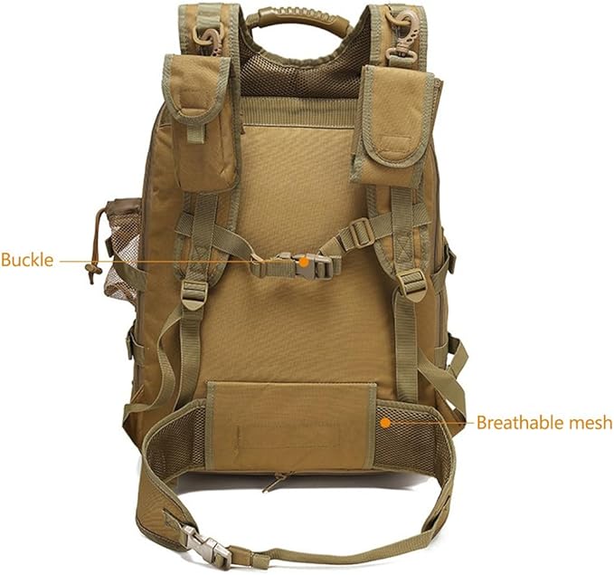 Tactical Backpack Military Army Daypack Assault Pack for Men Molle 3 Day Bag for Hiking Camping Hunting Trekking (Mud Color)