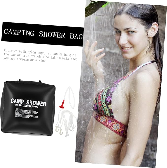 Solar Heating Bag Camping Shower Bag Portable Solar Shower Mesh Pouch for Glamping