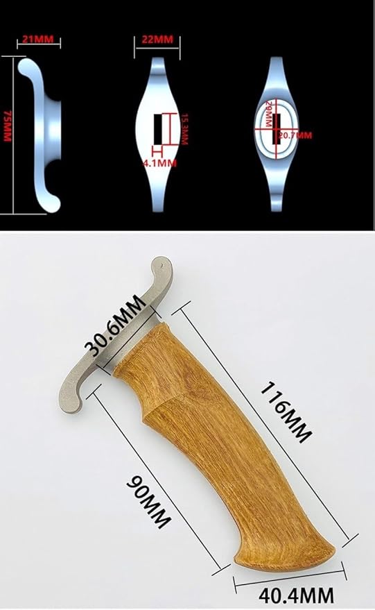 1 Pair Solid Wood Blank Knife Handle with 1PC Steel Finger Guard Protector and 6PCS Screws Fit for Home and Kitchen